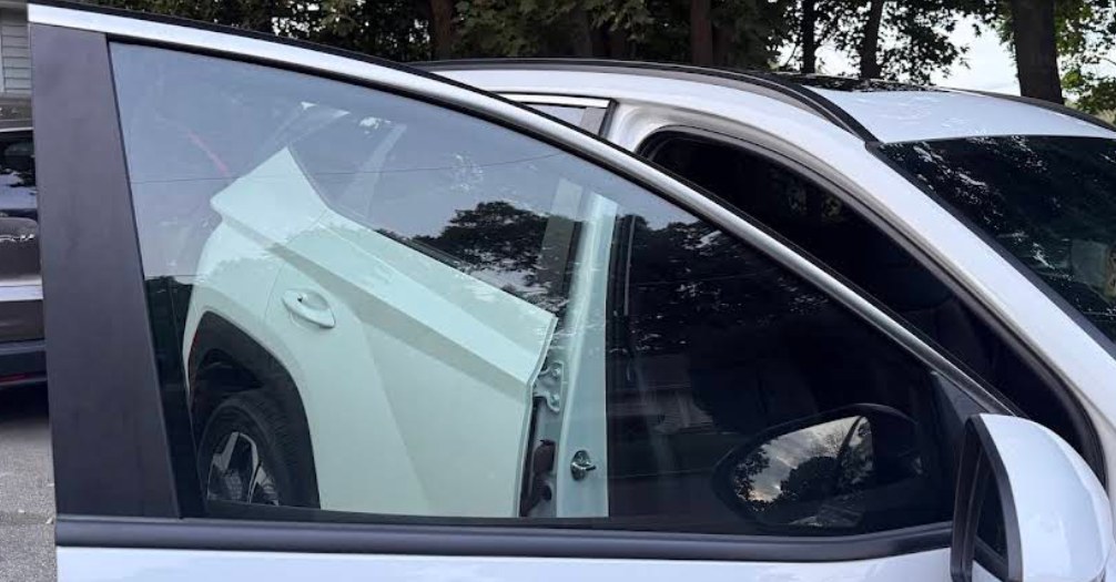 Finished carbon window tint on a customer's SUV